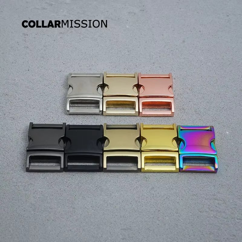 1pc Side release metal buckle kirsite DIY dog collars accessory durable security lock retailing 20mm webbing strapping 8 kinds - Image 5
