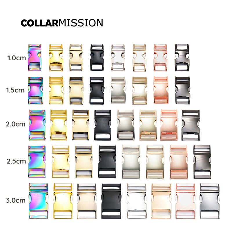 1pc Engraved metal side release curved buckles durable plated buckle 10mm15mm20mm and 25mm dog collar paracord DIY accessories - Image 3