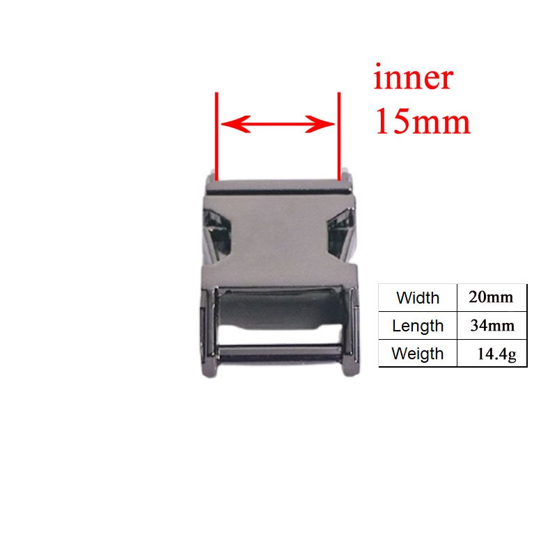 1Set (metal buckle+adjust buckle+D ring+metal dog clasp/set) provide laser engraving service customize LOGO 15mm 8 colours - Image 4