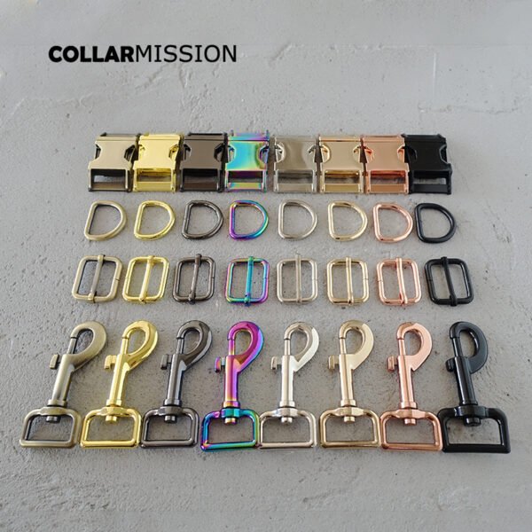 1 set Plated Metal Buckle for Dog Collar, Metal Buckle, D Ring, Metal Dog Clasp, Clasp, Set, DIY, 25mm, 8 Colors
