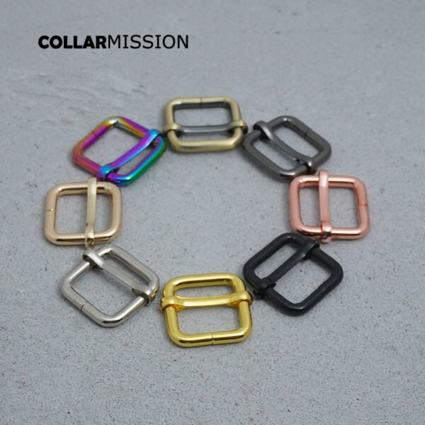 1pc Adjustable DIY 20MM Dog Collar Harness Backpack Strap Pet Necklace Accessory with Plated Tri-Ring Metal Slider - 8 Colors