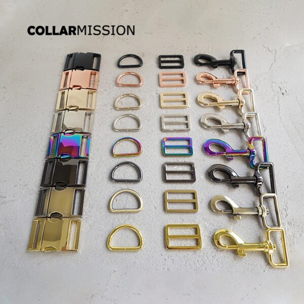 1set 30mm (metal buckle+adjust buckle+D ring+metal dog clasp/set)30mm plated metal buckle dog collar parts 8 kinds