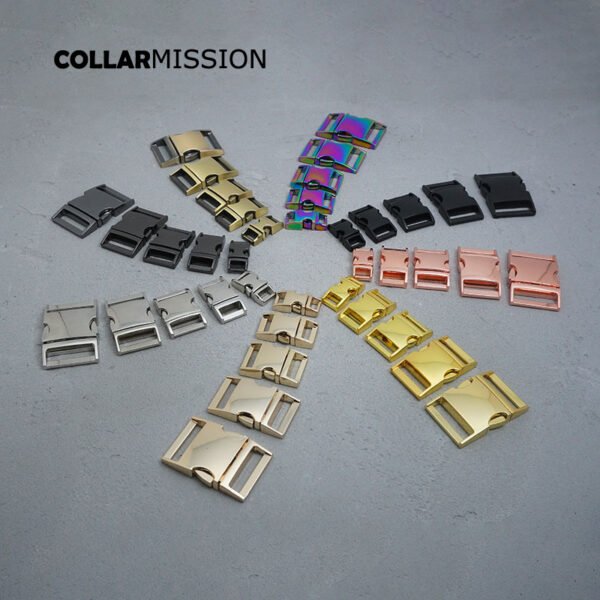 100pcs/lot Metal Side Release Curved Buckle Set Durable Plated Buckles for Dog Collar Paracord DIY Accessories Sizes 10mm-30mm