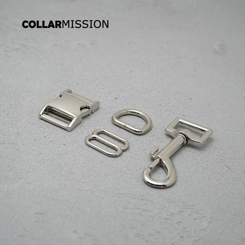 1set DIY Collar Kit 20mm Webbing Sewing Accessory Adjustable D-Ring Metal Dog Clasp with Plated Buckle - 8 Stylish Designs - Image 9