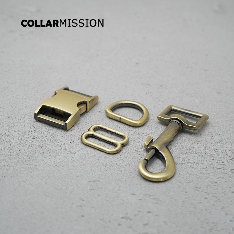 1set DIY Collar Kit 20mm Webbing Sewing Accessory Adjustable D-Ring Metal Dog Clasp with Plated Buckle - 8 Stylish Designs - Image 8