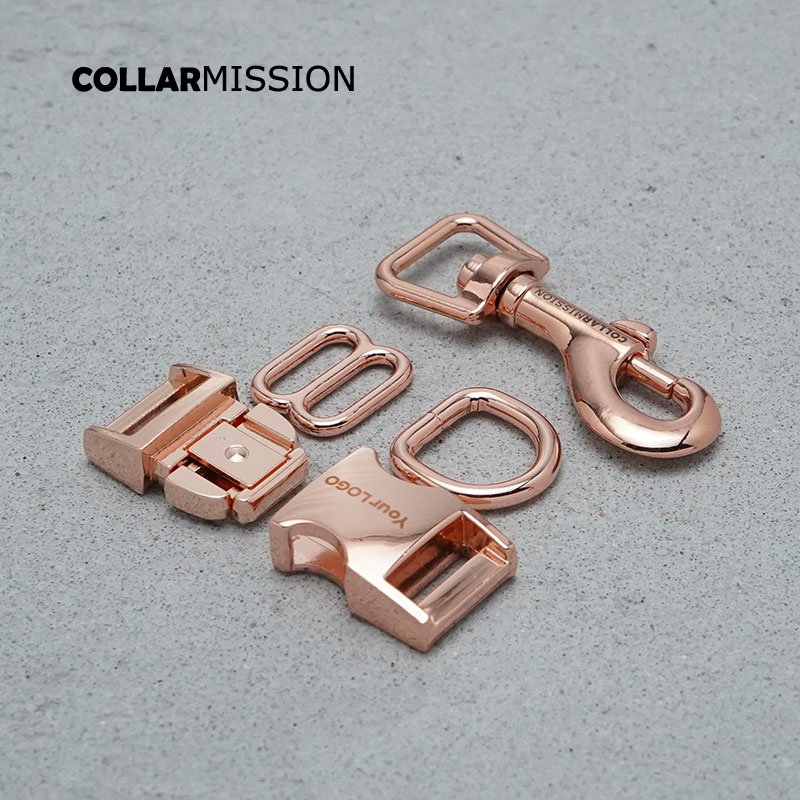 1set Engraved(metal buckle+adjust buckle+D ring+metal clasp/set) 15mm buckle DIY dog collar part 8 colours - Image 7