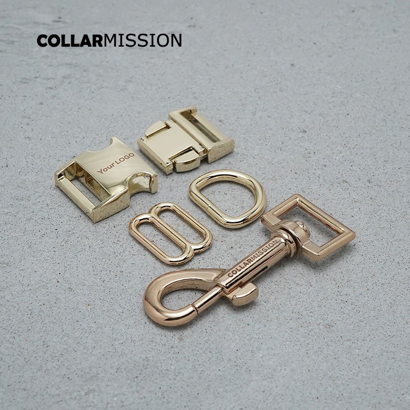 1set Engraved(metal buckle+adjust buckle+D ring+metal clasp/set) 20mm buckle DIY dog collar part 8 colours - Image 8