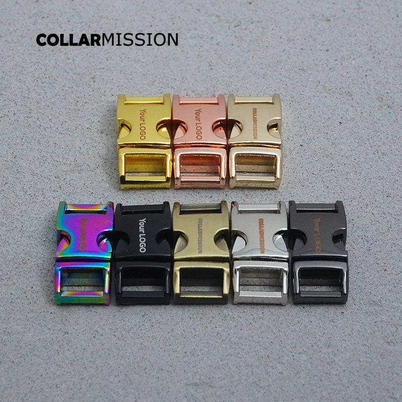 1pc Engraved metal side release curved buckles durable plated buckle 10mm15mm20mm and 25mm dog collar paracord DIY accessories - Image 4