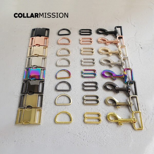 1set (metal buckle+adjust buckle+D ring+metal clasp/set)30mm buckle DIY dog collar part 8 colours