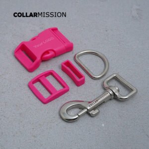 20set/lot Engraving(plastic buckle+Tri-Glid+square keeper+D ring+metal dog clasp/set) process 12 colours DIY collar accessories