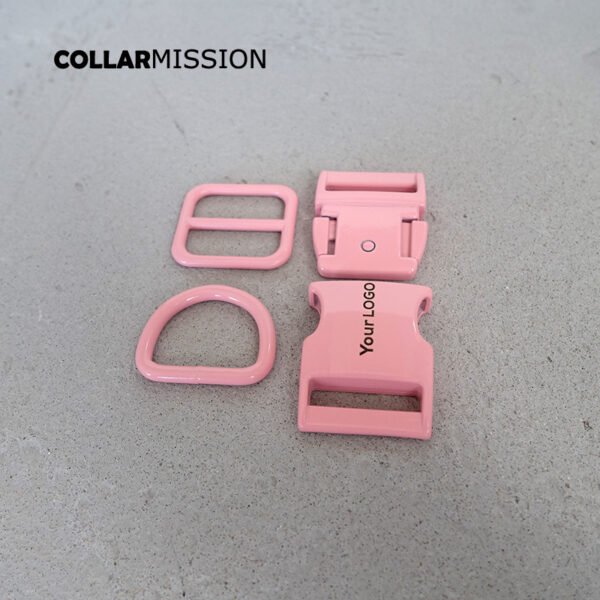 50set/lot (metal buckle+adjust buckle+D ring /set) 20mm and 25mm DIY dog collar accessory ，We provide laser engraving service customize LOGO 7 colours7 colours